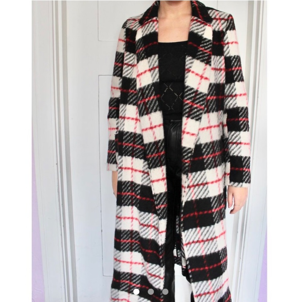 TopShop Plaid Long Coat
